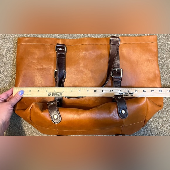 Neiman Marcus Tan Buckle Faux Leather Tote Bag - Picture 8 of 11